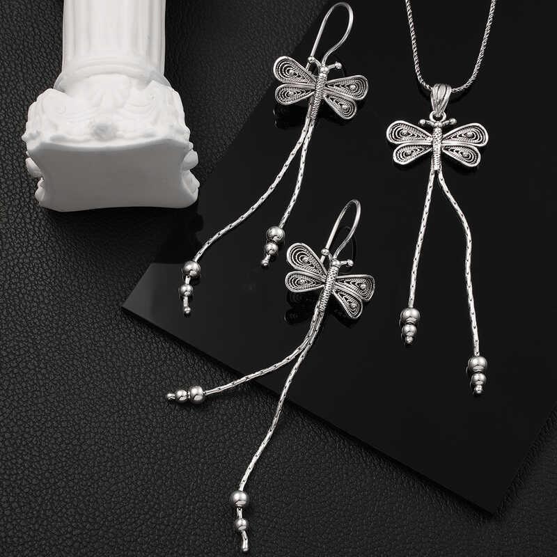 Silver Filigree Dragonfly Women's Set