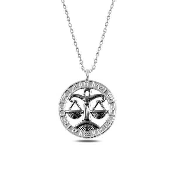Silver Libra Zodiac Necklace