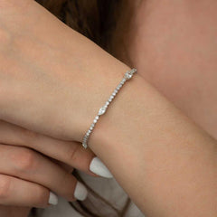 Bracelet femme en argent avec trois pierres tombales