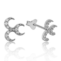 Boucles d'oreilles à trois croissants en argent