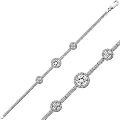 Bracelet femme en argent à trois pierres Waterway