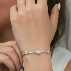 Bracelet femme en argent à trois pierres Waterway