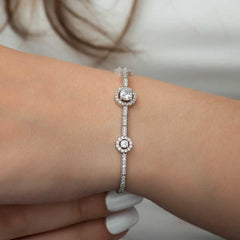 Bracelet femme en argent à trois pierres Waterway
