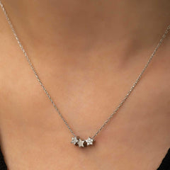 Silver Three Star Necklace
