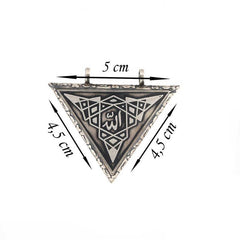 Silver Triangle Openable Allah Amulet Necklace