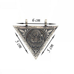 Gümüş Üçgen İçi Açılabilen Osmanlı Arma Muskalık Kolye