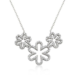 Silver Triple Daisy Women's Necklace