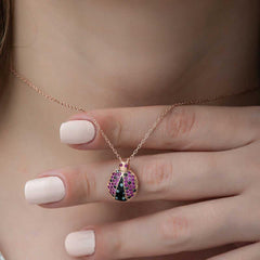 Silver Ladybug Necklace for Women