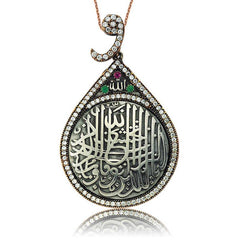 Silver Evil Eye Prayer Women's Necklace