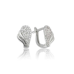 Silver Leaf Patterned Earrings