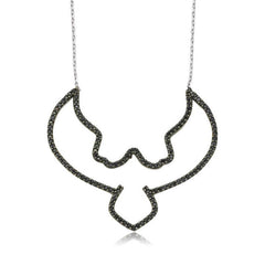 Silver Black Eagle Women's Necklace