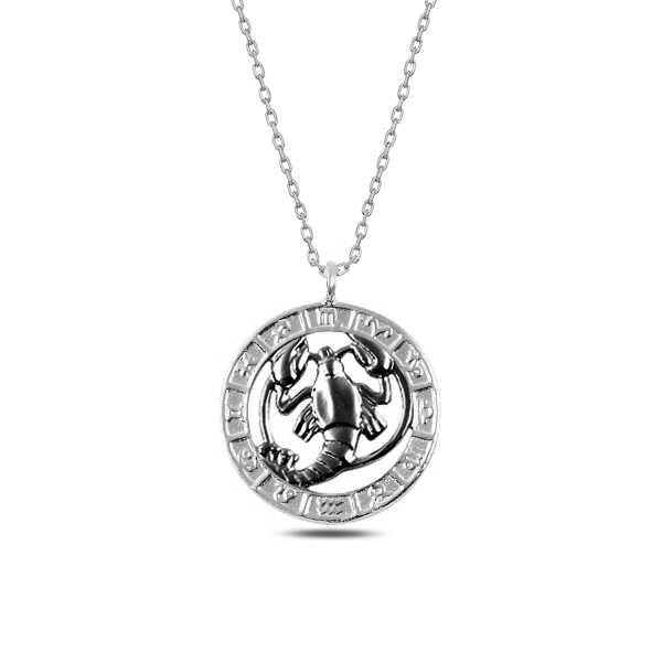 Silver Cancer Zodiac Necklace