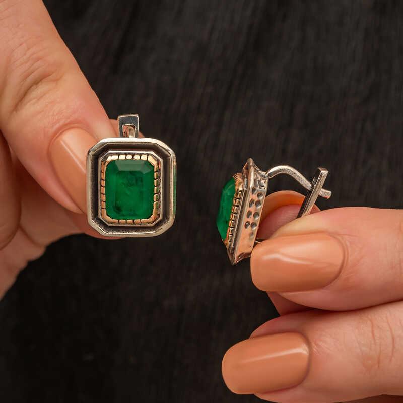 Silver Green Stone Authentic Women's Set