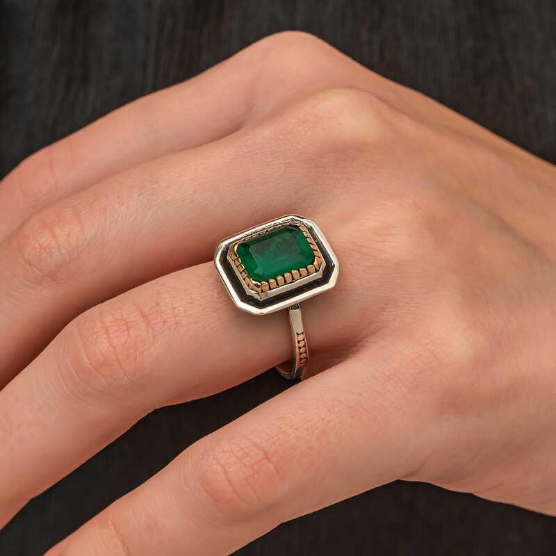 Silver Green Stone Authentic Women's Set