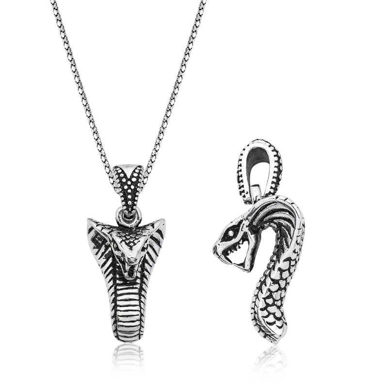 Silver Cobra Snake Necklace