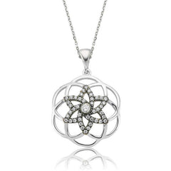 Silver Star Flower of Life Women's Necklace
