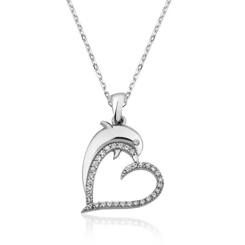 Collier dauphin en argent pour femme