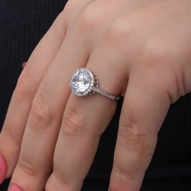 Silver Round Mounted Single Stone Women's Ring