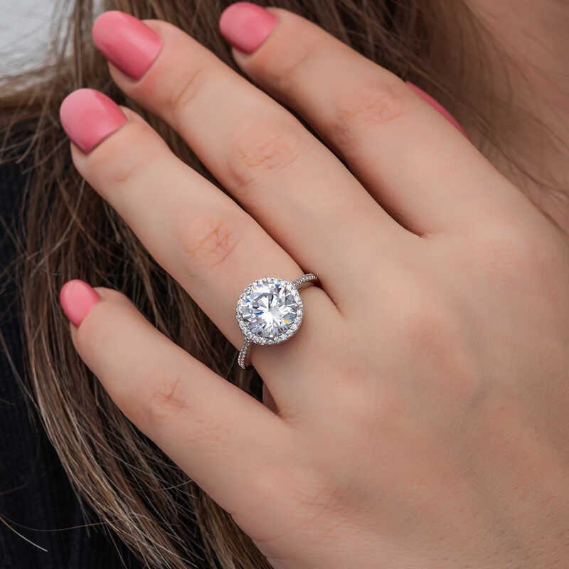 Silver Round Mounted Single Stone Women's Ring