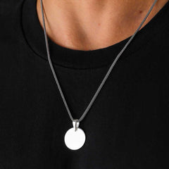 Silver Round Plate Necklace