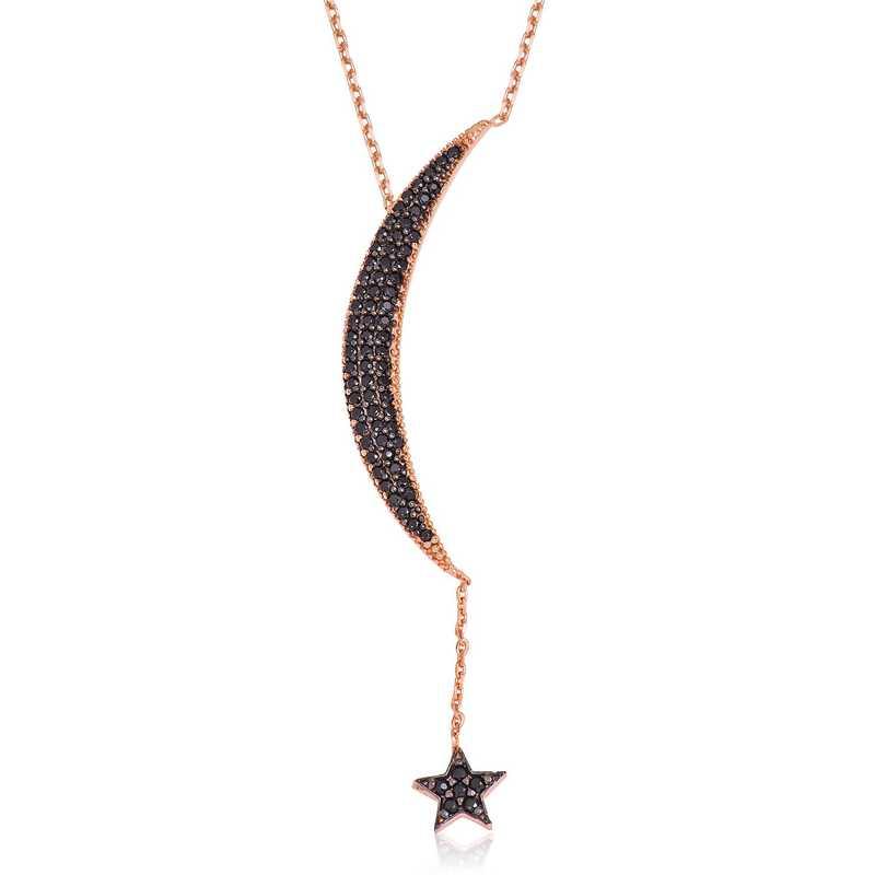 Silver Chain Moon Star Women's Necklace