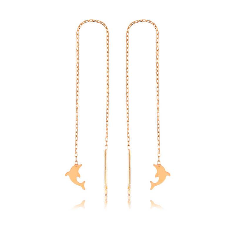 Silver Chain Dolphin Earring