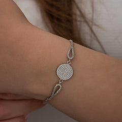 Silver Zircon Stone Circle Bracelet