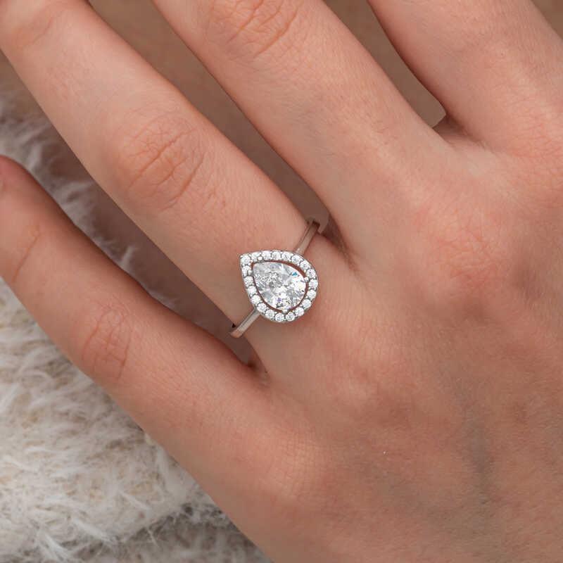 Silver White Zircon Stone Drop Women's Set
