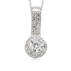 Silver Single Stone Women's Necklace 
