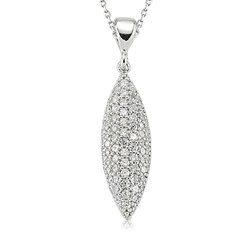 Silver White Stone Women's Necklace