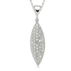 Silver White Stone Women's Necklace