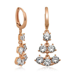 Silver Row Stone Earrings