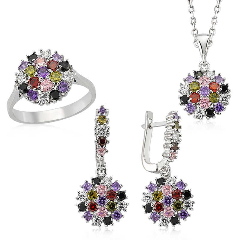 Silver Color Stone Women's Set
