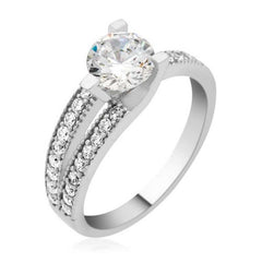 Silver Single Stone Women's Ring