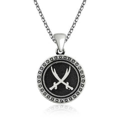 Gümüş Zülfikar Kılıcı Desenli Kolye