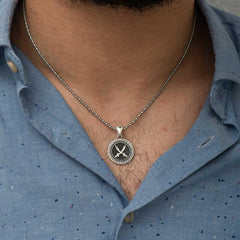 Gümüş Zülfikar Kılıcı Desenli Kolye