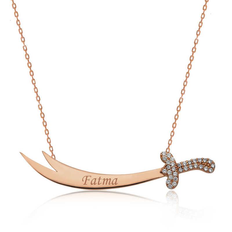 Silver Named Zulfiqar Sword Women's Necklace