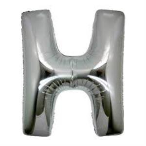 Nessiworld H Letter Foil Balloon Silver Color 40 inch