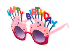Nessiworld Happy Birthday Written Pink Fuchsia Color Party Glasses 12x7 cm