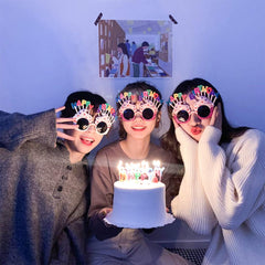 Nessiworld Happy Birthday Written Pink Fuchsia Color Party Glasses 12x7 cm