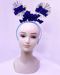 Happy Birthday Written Tassel Neon Blue Birthday Crown 22x19 cm