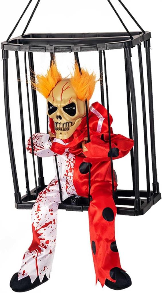 Capteur de son animé Prisonnier Joker Squelette Décoration 22x27 cm