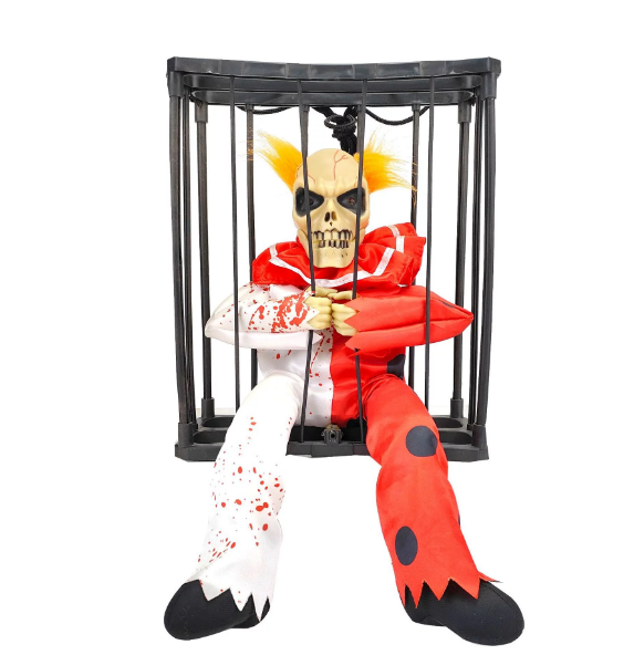 Capteur de son animé Prisonnier Joker Squelette Décoration 22x27 cm