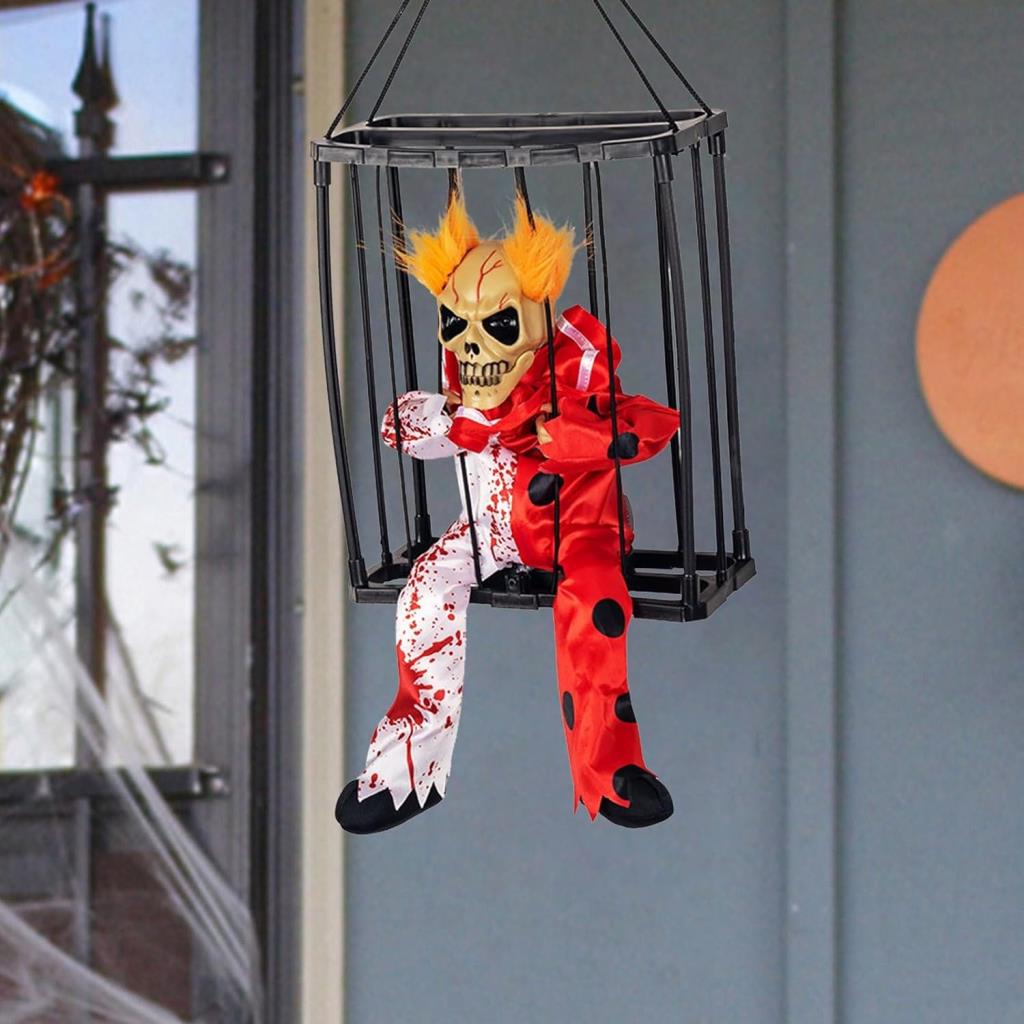 Capteur de son animé Prisonnier Joker Squelette Décoration 22x27 cm