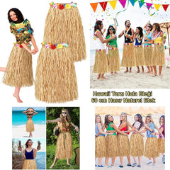 Nessiworld Hawaiian Style Hula Skirt – 60 cm Straw Natural Skirt