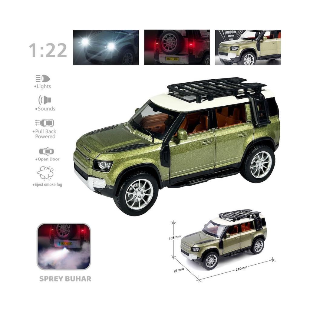 Nessiworld HCL-510A Pull Back 1:22 Sound and Light Steam DF Metal Jeep