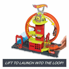 HKX41 Hot Wheels Circle Track Fire Station