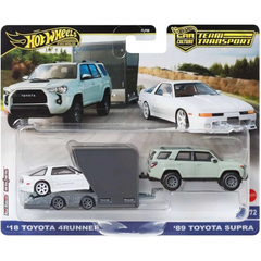 Nessiworld Hot Wheels Premium Team Transport 18 Toyota 4Runner &amp; Toyota Supra w/Open Trailer HRV37
