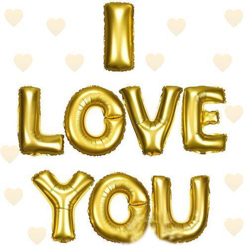Nessiworld I Love You Foil Balloon Gold Color 35 CM