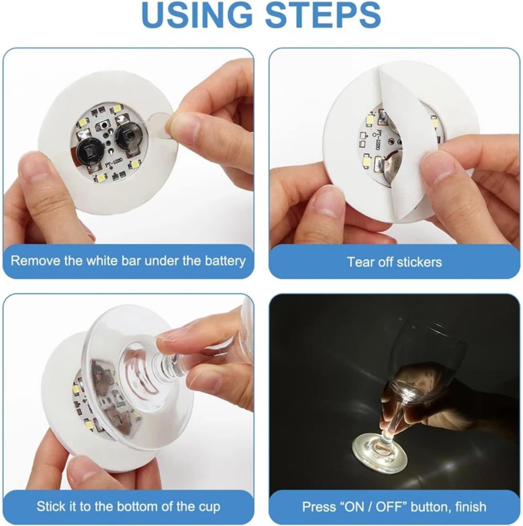 Nessiworld Illuminated Adhesive Coaster Apparatus LED 3 Functions 6 cm Diameter